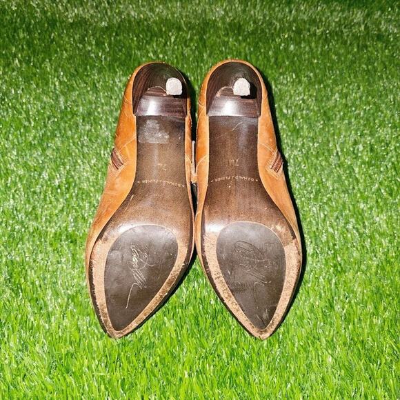 Donald Pliner Women Estero Brown Leather Moto Biker Buckle Ankle Boots US 7 - Picture 4 of 8